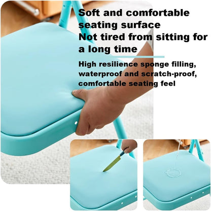 Foldable Yoga Auxiliary Chair for Adults, with a Load Capacity of 300 pounds, Iyengar Yoga Chair with Lumbar Support, Foldable Yoga Chair, Stable and Durable,Blue-No Lumbar Support, Nolumbarsupport