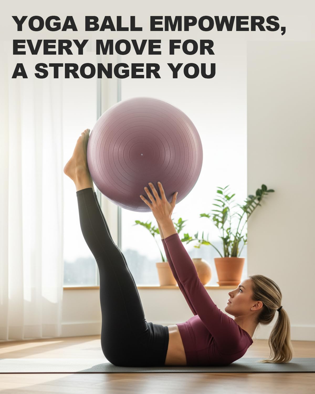 Trideer Exercise Ball Yoga Ball,Office Seating & Balance Ball Chair, Stability Ball for Pilates, Physical Therapy,Core Training & Balance Improvement & Stretching