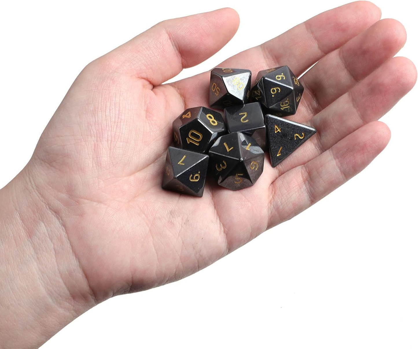 mookaitedecor 7 PCS Blue Howlite Turquoise Crystal Polyhedral DND Dice Set, Polished Tumbled Stones Dices for RPG MTG Table Games Home Decoration