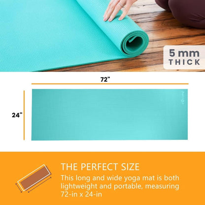 Sol Living Travel Yoga Mat - Natural Tree Rubber for Extra Grip - Non-Slip, Foldable, Eco-Friendly - Perfect for On-the-Go Yoga, Pilates, Fitness, Meditation - 24" x 72", Green