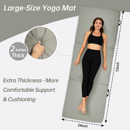 Foldable Yoga Mat, 2 Inches Extra Thick Non-Slip Design Fitness Mats