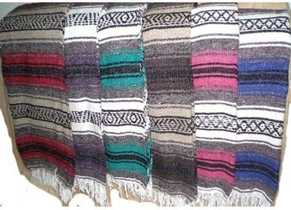 Five Large Authentic Mexican Falsa Blanket Throw Yoga Mexico Wholesale Pack Bulk Sanyork TM