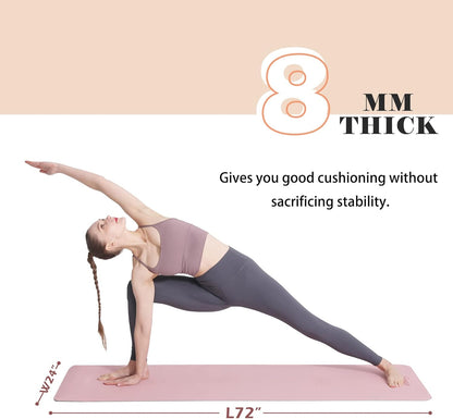 UMINEUX Yoga Mat Extra Thick 1/3'' & 2/5" Non Slip Yoga Mats for Women Eco Friendly TPE Fitness Exercise Mat with Carrying Sling & Storage Bag