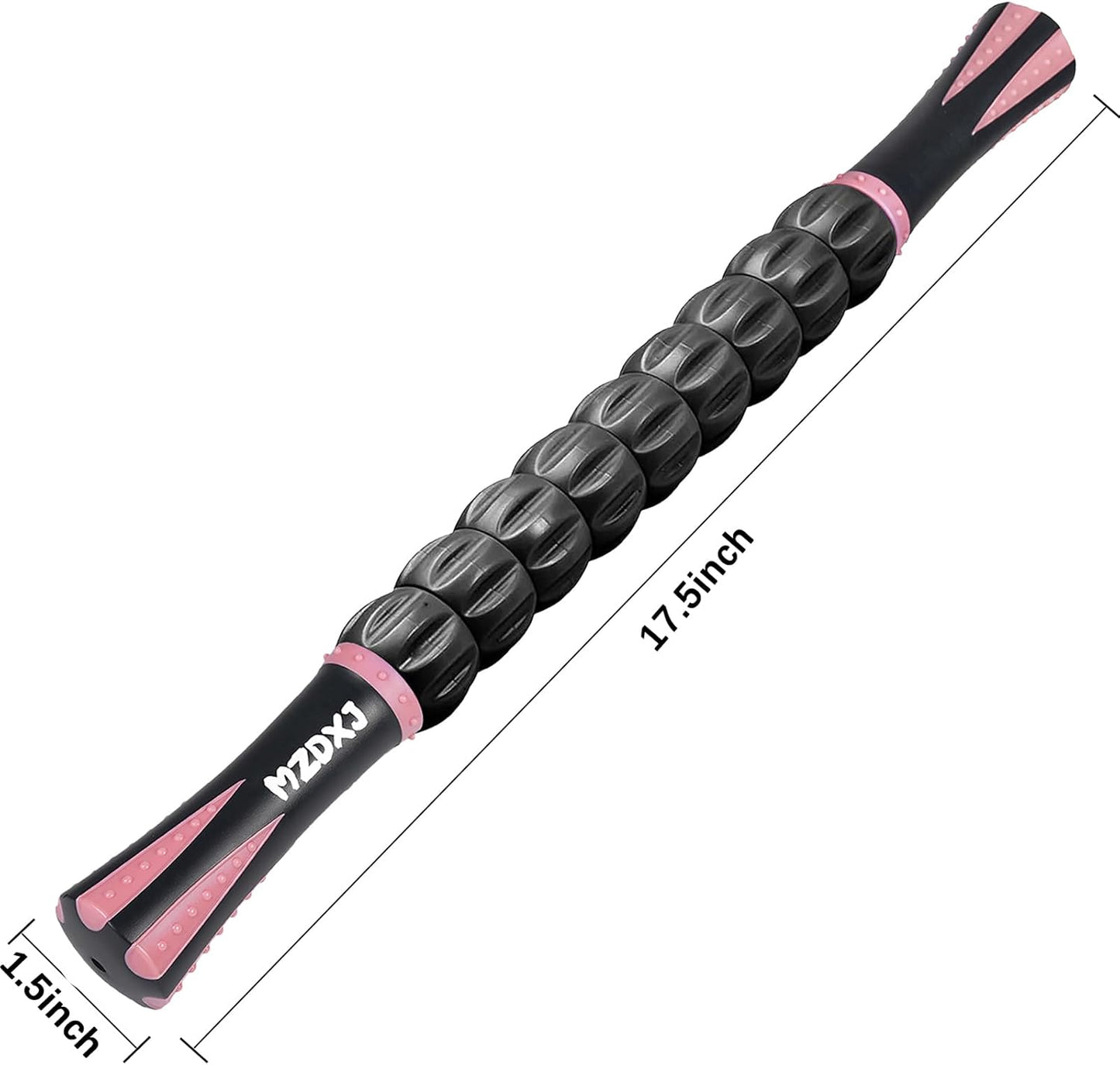 Muscle Roller Massage Roller Stick- Deep Tissue Fascia Blaster for Myofascial Pain Relief, Lymphatic Drainage & Body Sculpting, Handheld Physical Therapy & Recovery Tool (Gray black-18 inch)