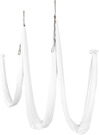 HECASA Aerial Silks Yoga Swing Set, Aerial Yoga Hammock w/Daisy Chain for Home, Inversion Exercises, Strength Training and Starter Kit