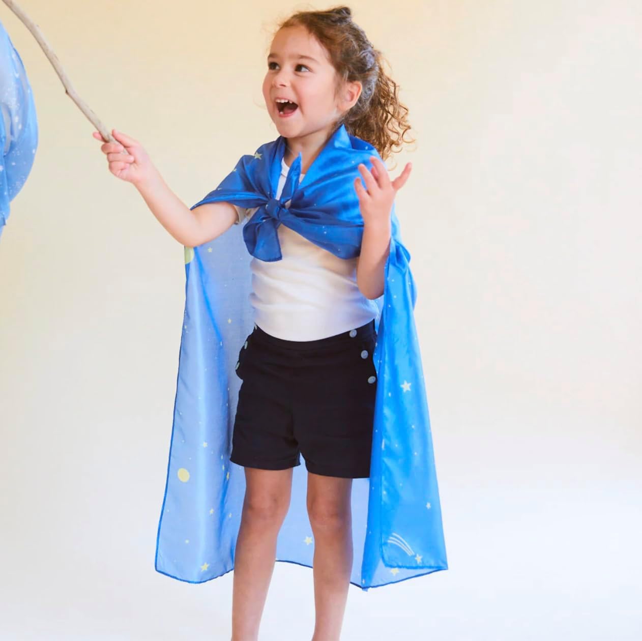 Sarah's Silks - Set of 2 Mini Playsilks, 100% Silk 21" Square Scarf for Dance, Movement and Pretend Play - Rainbow and Starry Night