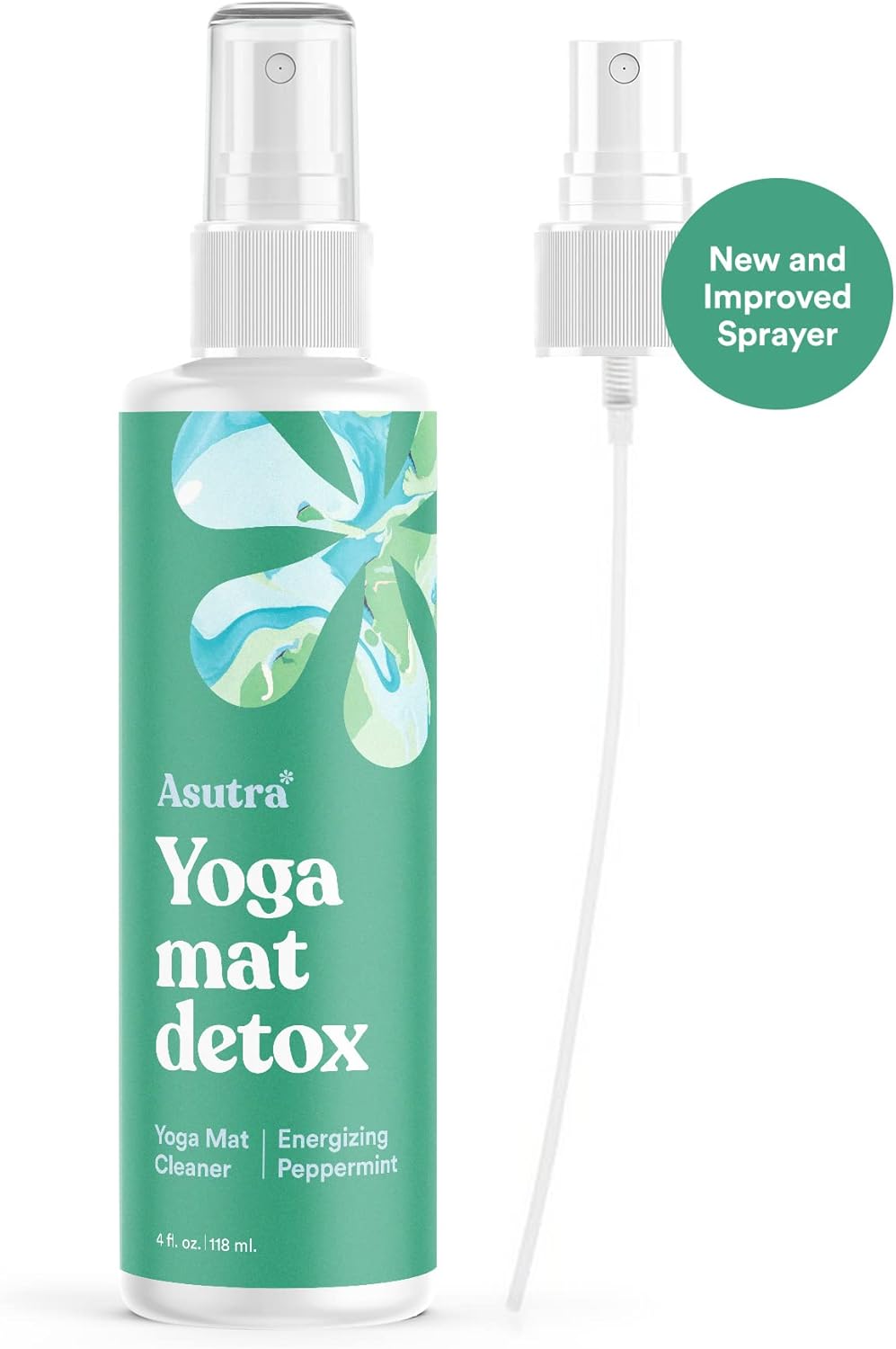ASUTRA Yoga Mat Cleaner Spray (Peaceful Lavender), 4 fl oz - No Slippery Residue, Organic Essential Oils, Deep-Cleansing for Fitness Gear & Gym Equipment, Microfiber Towel Included