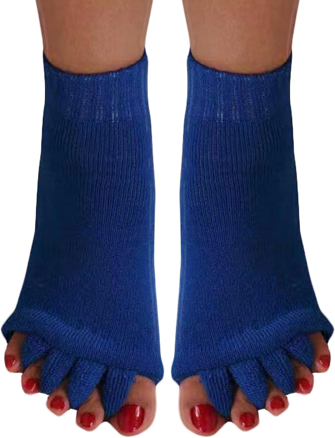 Women Toe Separator Socks Toeless Foot Alignment Socks for Yoga GYM Massage Pain Relief Improves Circulation Stretchy