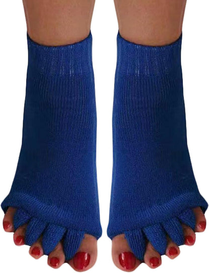 Women Toe Separator Socks Toeless Foot Alignment Socks for Yoga GYM Massage Pain Relief Improves Circulation Stretchy