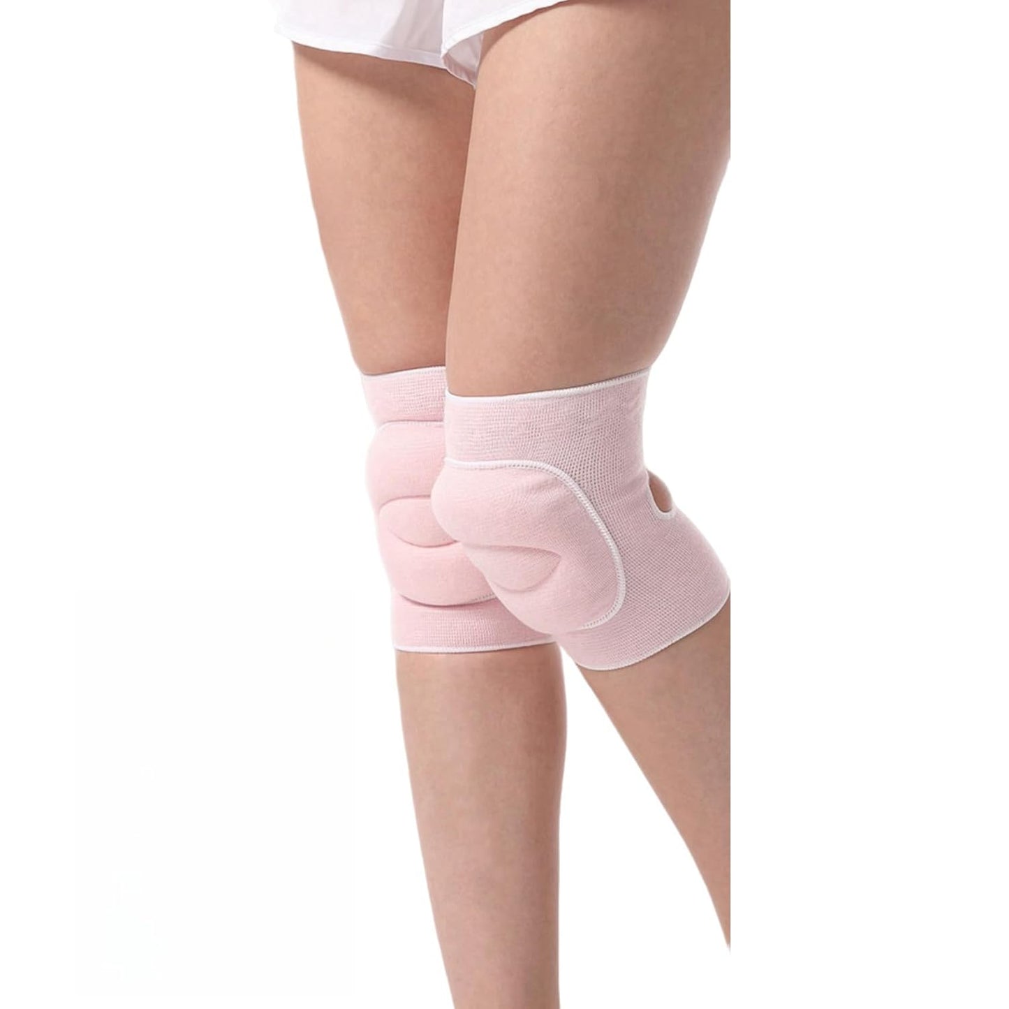 Men Women Protective Knee Pads, Anti-Slip Padded Sponge Knee Brace Knee Support for Football Volleyball Dance Skating Basketball Sports (Medium,Nude)