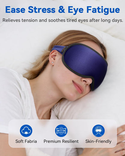 Weighted Eye Mask for Sleeping - 3D Blackout Sleep Mask for Women Men, Zero Eye Pressure, Lash-Friendly, Adjustable Strap, Airplane Travel Essentials for Long Flight & Road Trip, Meditation Mask(Gray)