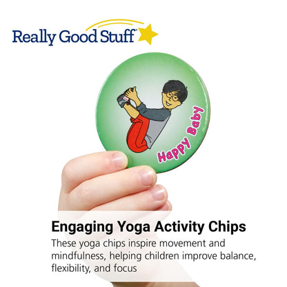 Really Good Stuff Yoga Chips for Kids - 24 Pack -Help Children Calm Down, Exercise, & Focus - Yoga Poses and Mindfulness Activities for the Classroom/Home