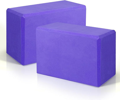 Yoga Blocks 2 Pack, 9"x6"x3" High-Density EVA Foam Yoga Block, Non-Slip Yoga Blocks for Yoga, Pilates Meditation, Stretching and Toning, Supportive, Latex-Free