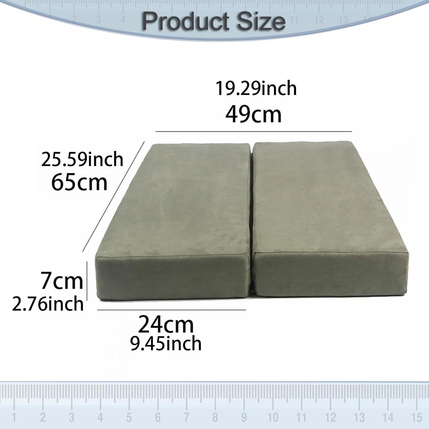 Yoga Bolster Yoga Shoulder Stand Pad for Poses Ergonomic Multipurpose Lightweight Cushion Rectangular Pillow, Gray Green