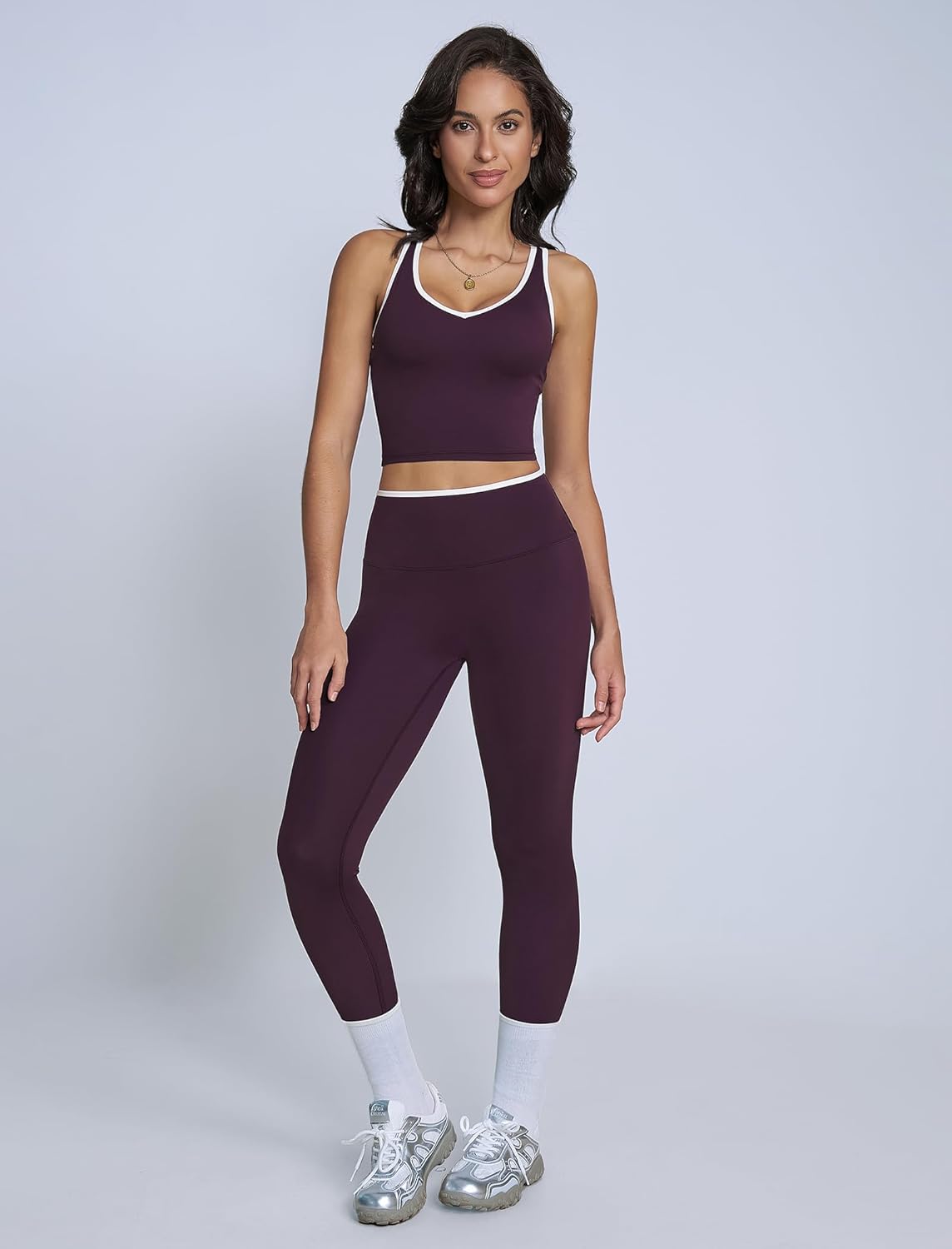 ABOCIW Womens Color Block Workout Sets Racerback Tank Top High Waist Leggings Gym Set Yoga Pilates Outfits