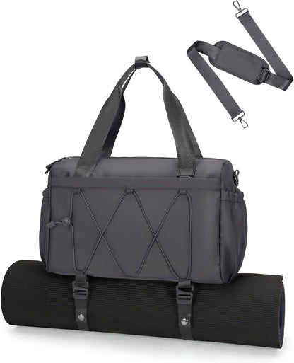 Small Gym Bag for Women with Yoga Mat Holder and Wet Compartment, Mini Gym Duffle Bag Yoga Bag with Water Bottle Pocket for Workout Travel, Green