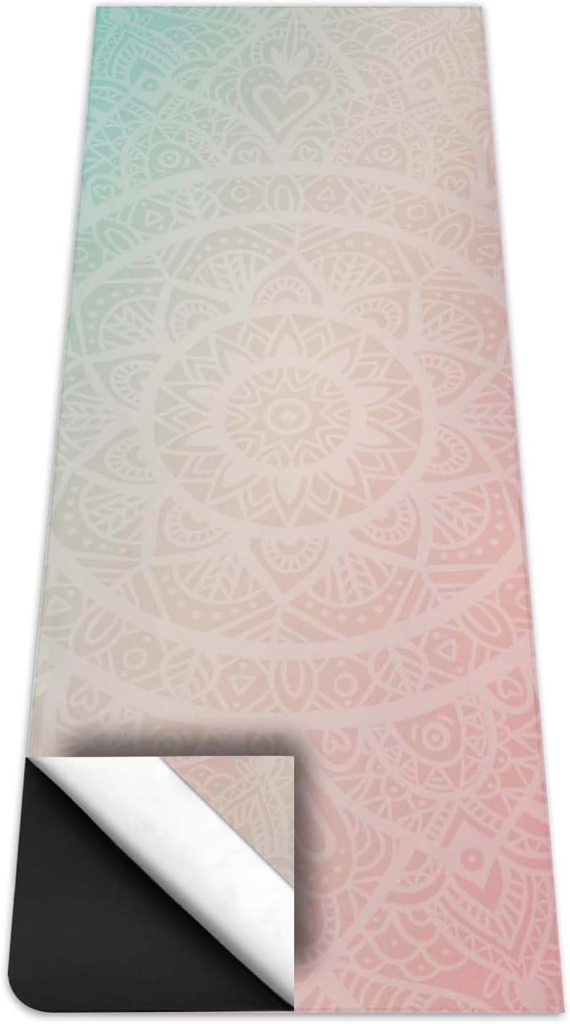 Hot Yoga Mat Towel with Corner Pockets Yoga Towels for Hot Yoga Non Slip with Travel Bag Sweat Absorbent Yoga Blankets Mat Cover for Workout Gym 70"x26" (Mountain-01, 70x26)