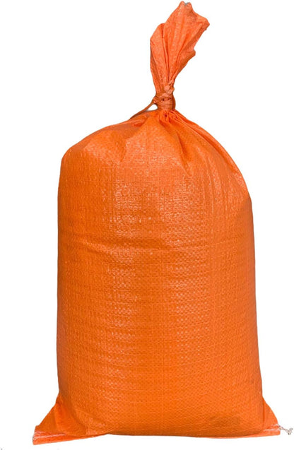 AK TRADING CO. 14" x 26" Poly Sandbags W/UV Protection & Built-in Ties - Flood Water Barrier - Tent Sandbags - Orange