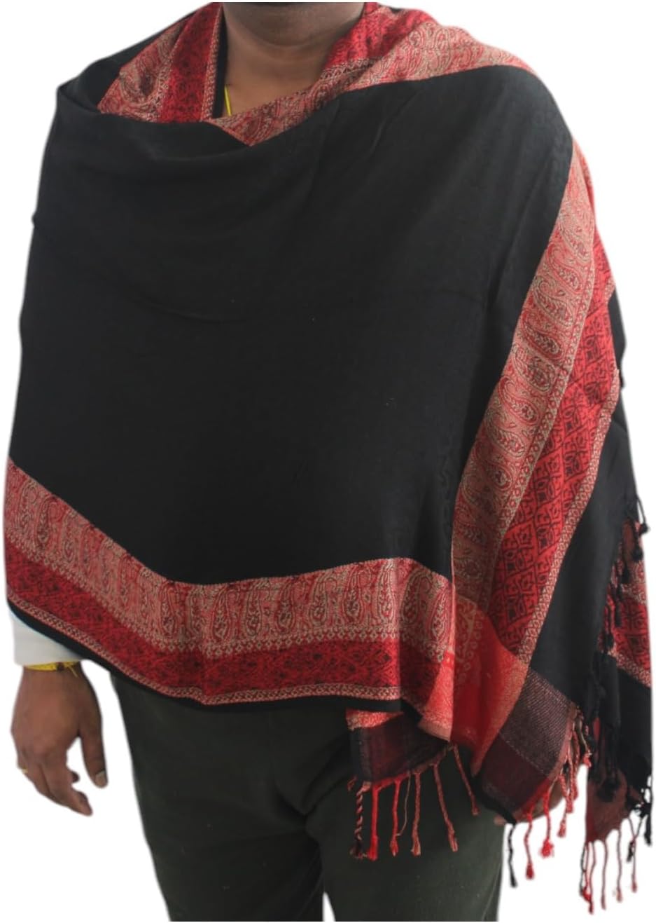 Handloom Wool Meditation Shawl, Oversized Wrap Throw, Gift for Men and Women