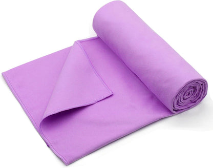 Eunzel Hot Yoga Towel Non Slip Yoga Mat Towel Non-Slip Sweat Absorbent Towel for Hot Yoga, Pilates and Workout 72" x 26.5", Blue