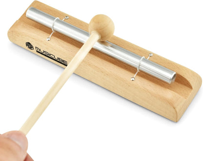 Meditation Chime with 3 Tone (C-E-G) Wooden Hand-held Chimes for Classroom Management, Yoga, Meeting and Sound Therapy, Chime Mallet Included