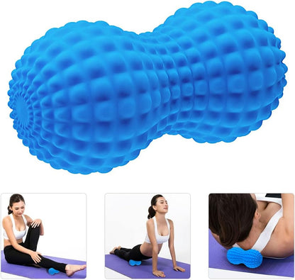 SELEWARE Peanut Massage Ball, Peanut Double Lacrosse Massage Roller Ball for Back Neck Shoulder Spine Legs Hips, Deep Tissue Peanut Roller Ball Trigger Point Muscle Massage Ball, Black