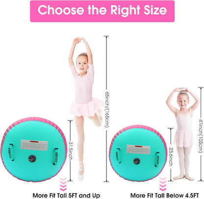 Gymnastics Air Barrel Roller Air Spot, Inflatable Tumbling Mat Tumble Track Gymnastic Equipment Balance Cylinder with Pump for Yoga Cheerleading Home Use Gym