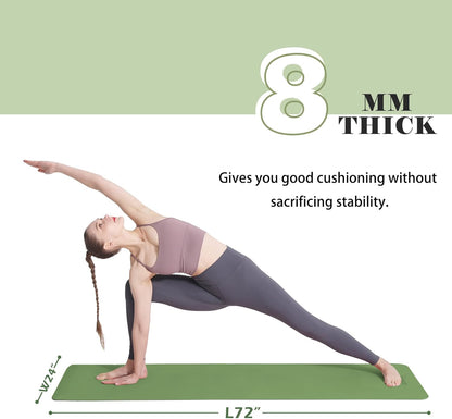 UMINEUX Yoga Mat Extra Thick 1/3'' & 2/5" Non Slip Yoga Mats for Women Eco Friendly TPE Fitness Exercise Mat with Carrying Sling & Storage Bag