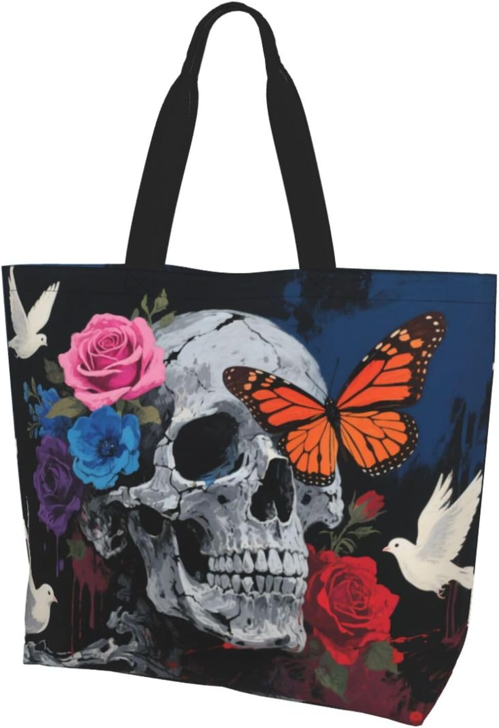 Tote Shoulder Bag Large Durable Reusable Eco-friendly Handbag Lightweight Stylish for Daily Use-19.7x15.7x5.9 Inch - Colors A