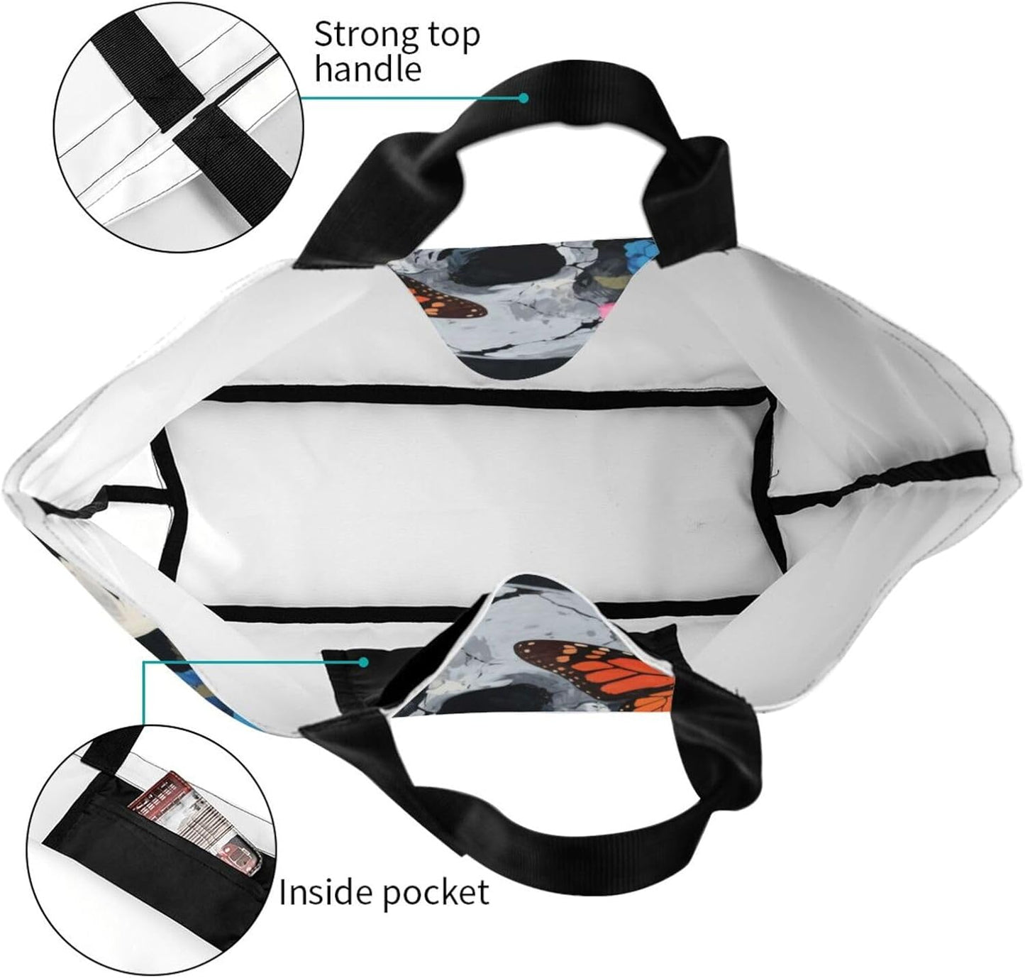 Tote Shoulder Bag Large Durable Reusable Eco-friendly Handbag Lightweight Stylish for Daily Use-19.7x15.7x5.9 Inch - Colors A