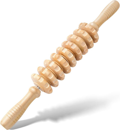 Muscle Roller Massage Roller Stick- Deep Tissue Fascia Blaster for Myofascial Pain Relief, Lymphatic Drainage & Body Sculpting, Handheld Physical Therapy & Recovery Tool (Gray black-18 inch)