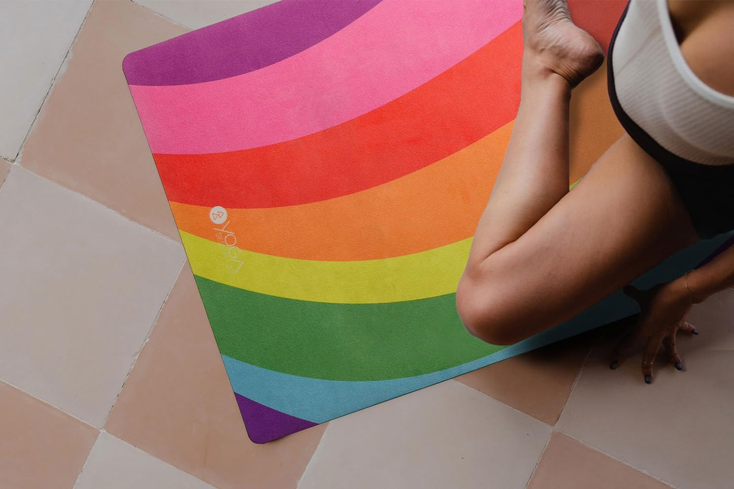 YOGA DESIGN LAB | The Combo Yoga Mat | 2-in-1 Mat+Towel | Eco Luxury | Ideal for Hot Yoga, Power, Bikram, Ashtanga, Sweat | Studio Quality | Includes Carrying Strap!