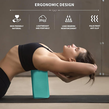 Yoga Blocks 2 Pcs, 9"x6"x3" Yoga Brick Foam Blocks EVA Foam Block Yoga Props Accessories for Yoga Pilates Stretching and Meditation