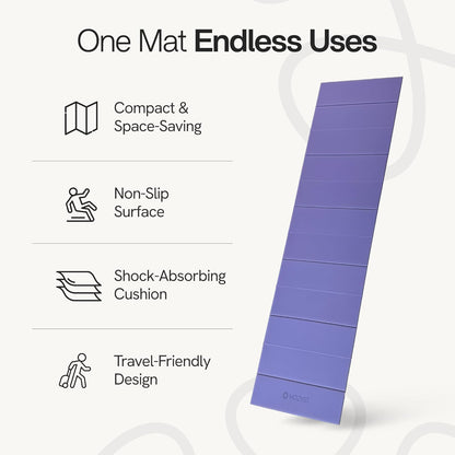 Folding Yoga Mat, TPE Folding Yoga Mat, Foldable Exercise Mat for Yoga, Pilates, Floor Workouts, Compact Design, Travel Friendly, Ideal for Home & Gym, Knee pad, Kneeling pad, No Roll Mat