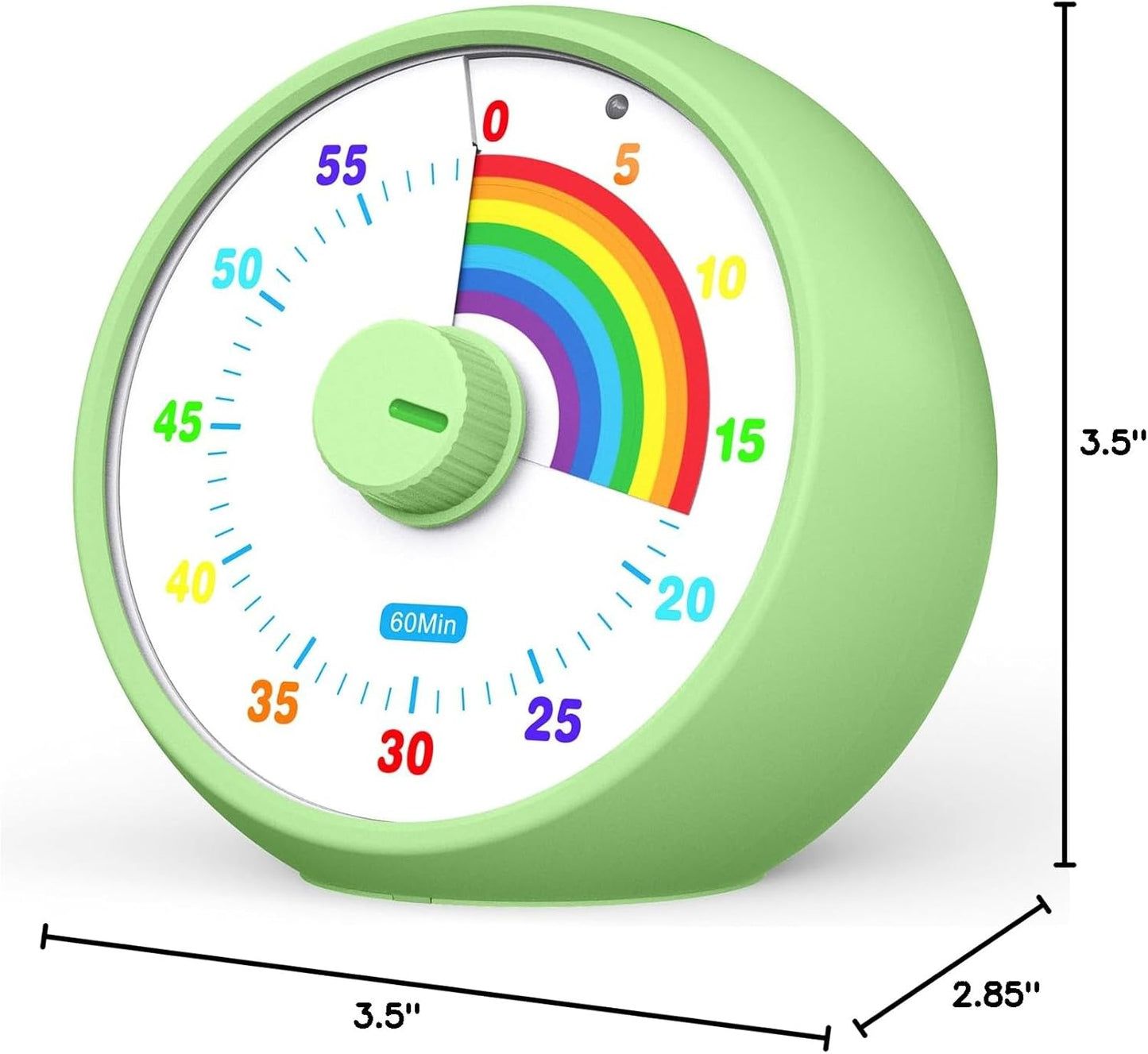 Visual Timer for Kids, 60-Minute Countdown Timer for Classroom Office Kitchen, Desk Timer Kids Time Management Tools with Silent Operation, Pomodoro Time Rainbow Pattern (Pink)