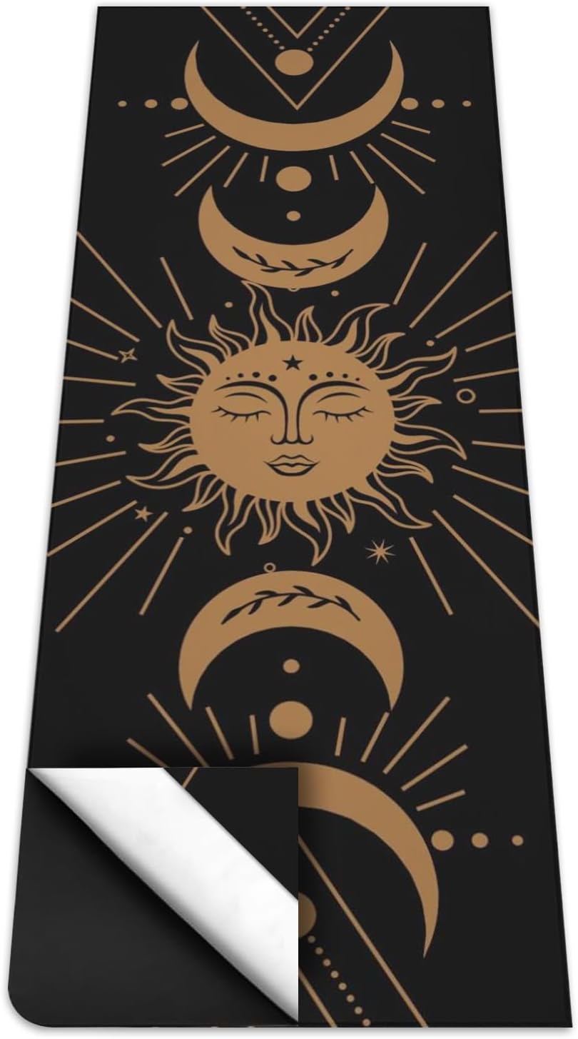 Hot Yoga Mat Towel with Corner Pockets Yoga Towels for Hot Yoga Non Slip with Travel Bag Sweat Absorbent Yoga Blankets Mat Cover for Workout Gym 70"x26" (Mountain-01, 70x26)