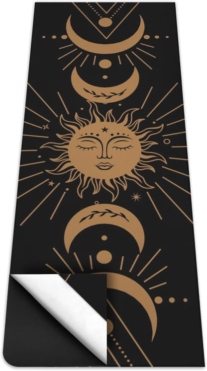 Hot Yoga Mat Towel with Corner Pockets Yoga Towels for Hot Yoga Non Slip with Travel Bag Sweat Absorbent Yoga Blankets Mat Cover for Workout Gym 70"x26" (Mountain-01, 70x26)