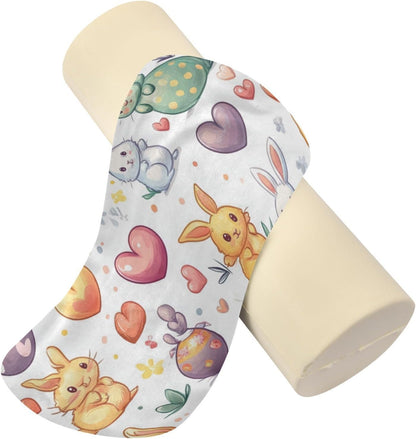 c Neck Roll Pillow Bolster Round Health Memory Foam Long Cervical Cylinder Pillows with Removable Washable Cover for Body Bed Legs Back Yoga - Colors B
