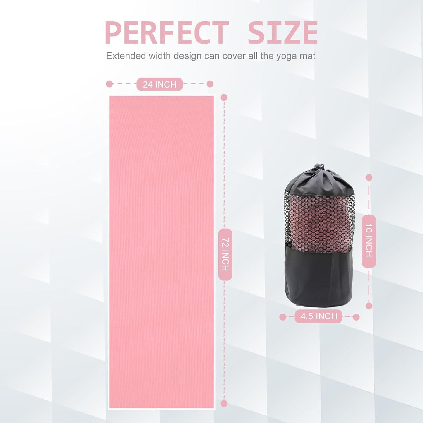 Eunzel Hot Yoga Towel - Microfiber Non Slip Yoga Mat Towel with Grip Dot Sweat Absorbent Towel for Hot Yoga, Pilates and Fitness 72" x 24", Dark Cyan/Orange