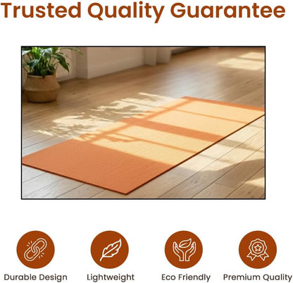 LFH Home Handmade Cotton Yoga Mat Cotton Rug picnic mat For Exercise, Workout, Fitness - Perfect Heavy Quality Eco Friendly Natural Cotton Woven Reversible Yoga Mats for Men & Women - 72x26 Inch.