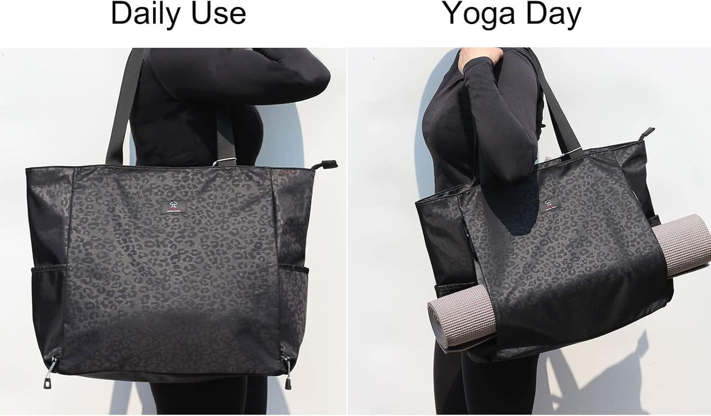 ESVAN Yoga Mat Bag Yoga Tote Carrier Shoulder Bag Carryall Tote for Office,Yoga,Pilates,Travel,Beach and Gym