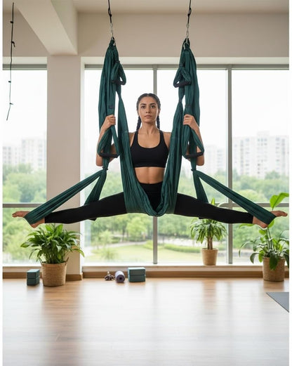 Aerial Trapeze Yoga Hammock Kit - Ultra Strong Antigravity Yoga Flying Sling Inversion Swing Tool Set