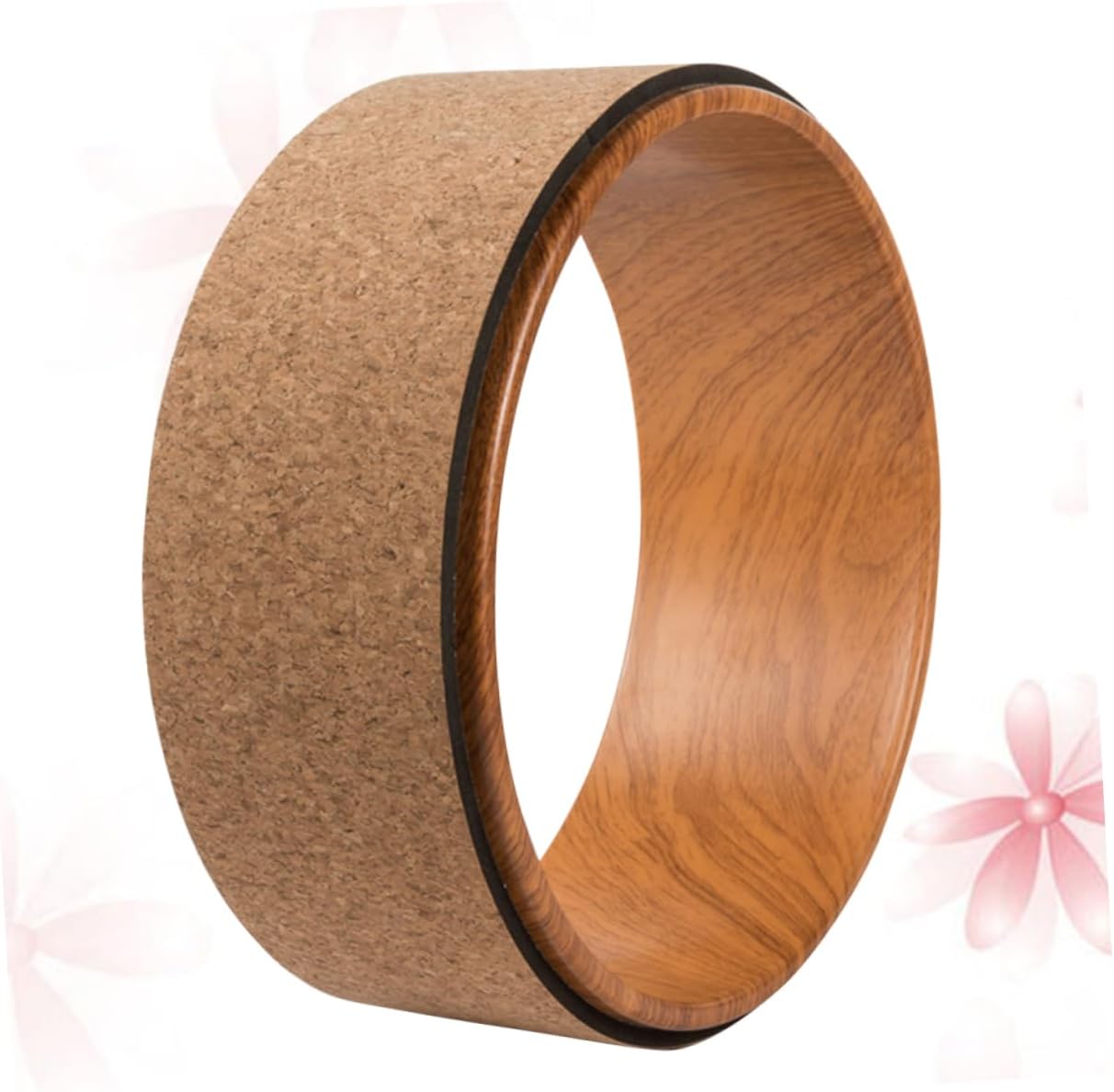 Natural Cork Yoga Wheel for Backbend Support Durable Roller for Deep Stretching Muscle Building Lightweight and Portable Yoga Exerciser