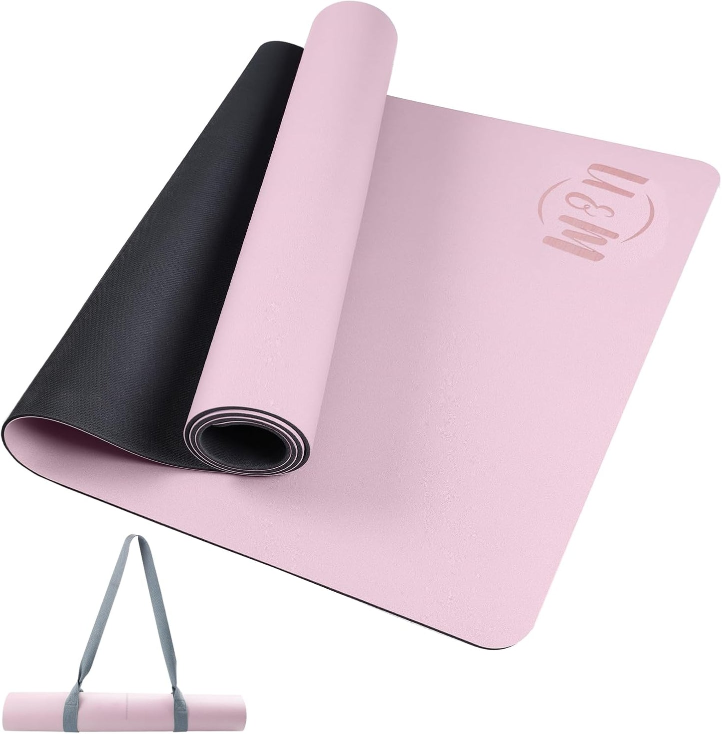 U&M Professional Non Slip PU Yoga Mat,Purple, Grey, Pink, Green 72x27 Inch 0.2" Thick Exercise Mat,| Sweatproof High Density | Anti-tear | Non-Slip Textured Surface | Natural Rubber Bottom Workout Mat for Women & Men Yoga Pilates Fitness