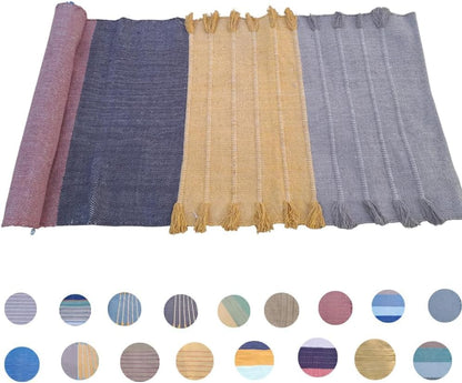 Indian Handmade100 % Organic Anti Skid Multi Colour Cotton Yoga Mat - Eco-Friendly Hand-Woven Rug - Non-Slip & Thick (24”x72”x5mm) for Hot yoga & Everyday Fitness at Home - Comfortable & Foldable Extra-Long Mat