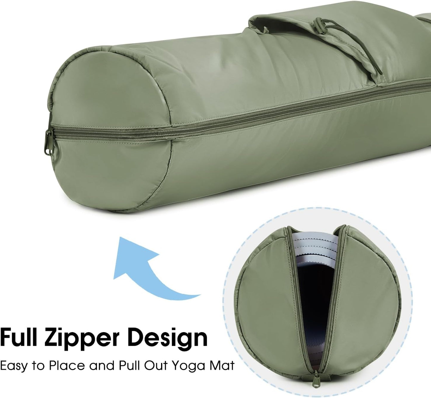 sportsnew Yoga Mat Bag, Full Zip Cargo Yoga Mat Carrier Bag with Drawstring Water Bottle Pocket and Bottom Wet Pocket, Exercise Yoga Mat Carrier Holder Multi-Functional Storage Bag Patent Pending