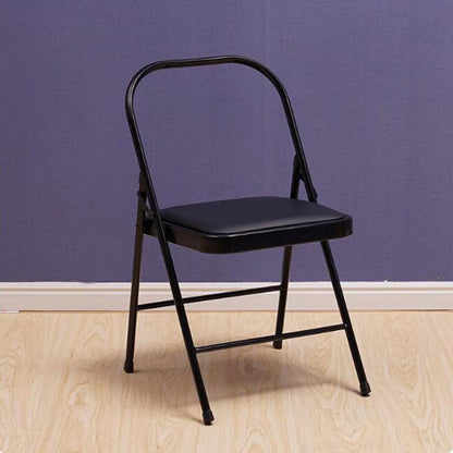 Yoga Auxiliary Chair Backless Folding Chair Metal Folding Flexibility Exercise Chair Balance Handstand Training Tool for Back Pain Relieving Black