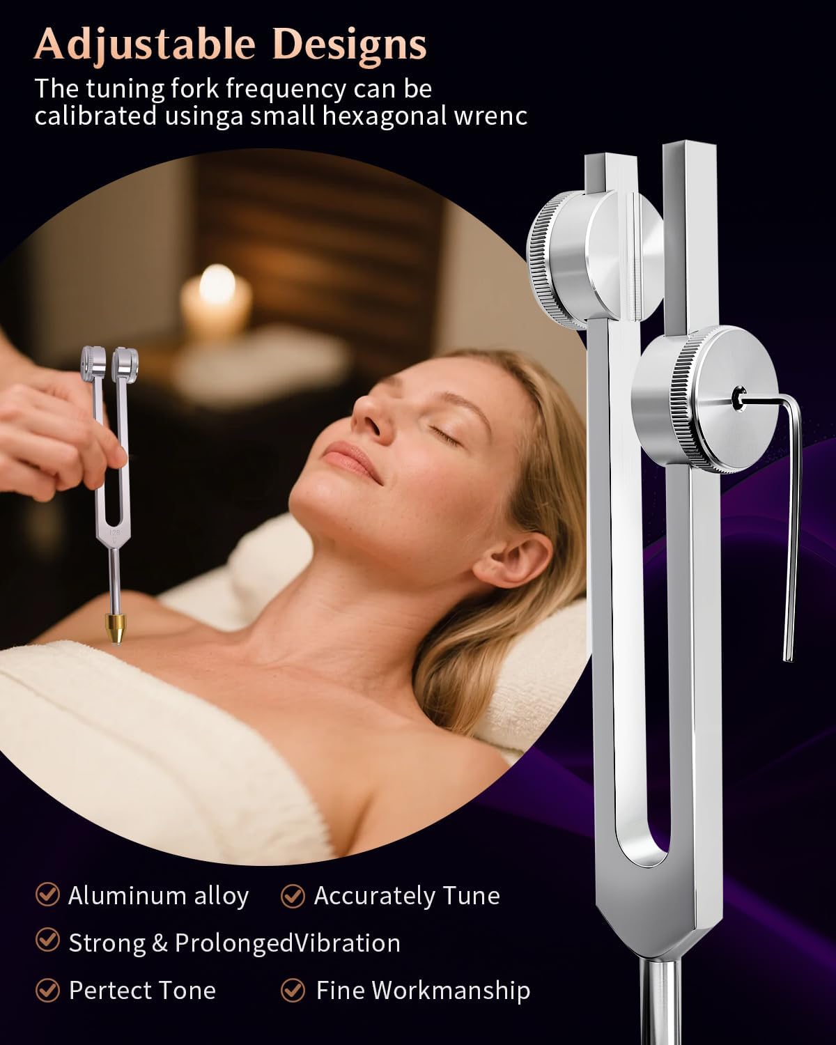 Tuning Forks for Healing Set – Includes 128Hz, 136Hz, 256Hz, 384Hz & Activator, Perfect for Healing, Chakra, Sound Therapy, Keep Body, Mind and Spirit in Perfect Harmony