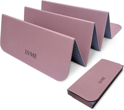 Foldable Yoga Mat 0.32 inches Thick(8mm), SGS Certified POE Material, Non Slip, 71 x 24 inches, Foldable for Travel, Pilates, Camping, Environmental Sports Mat, Odorless