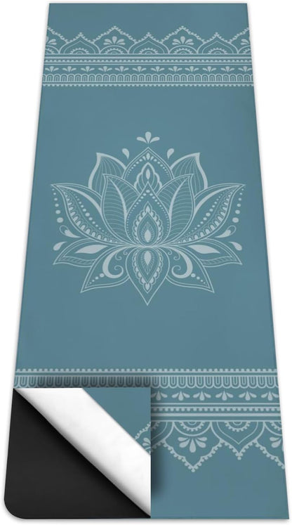 Hot Yoga Mat Towel with Corner Pockets Yoga Towels for Hot Yoga Non Slip with Travel Bag Sweat Absorbent Yoga Blankets Mat Cover for Workout Gym 70"x26" (Mountain-01, 70x26)